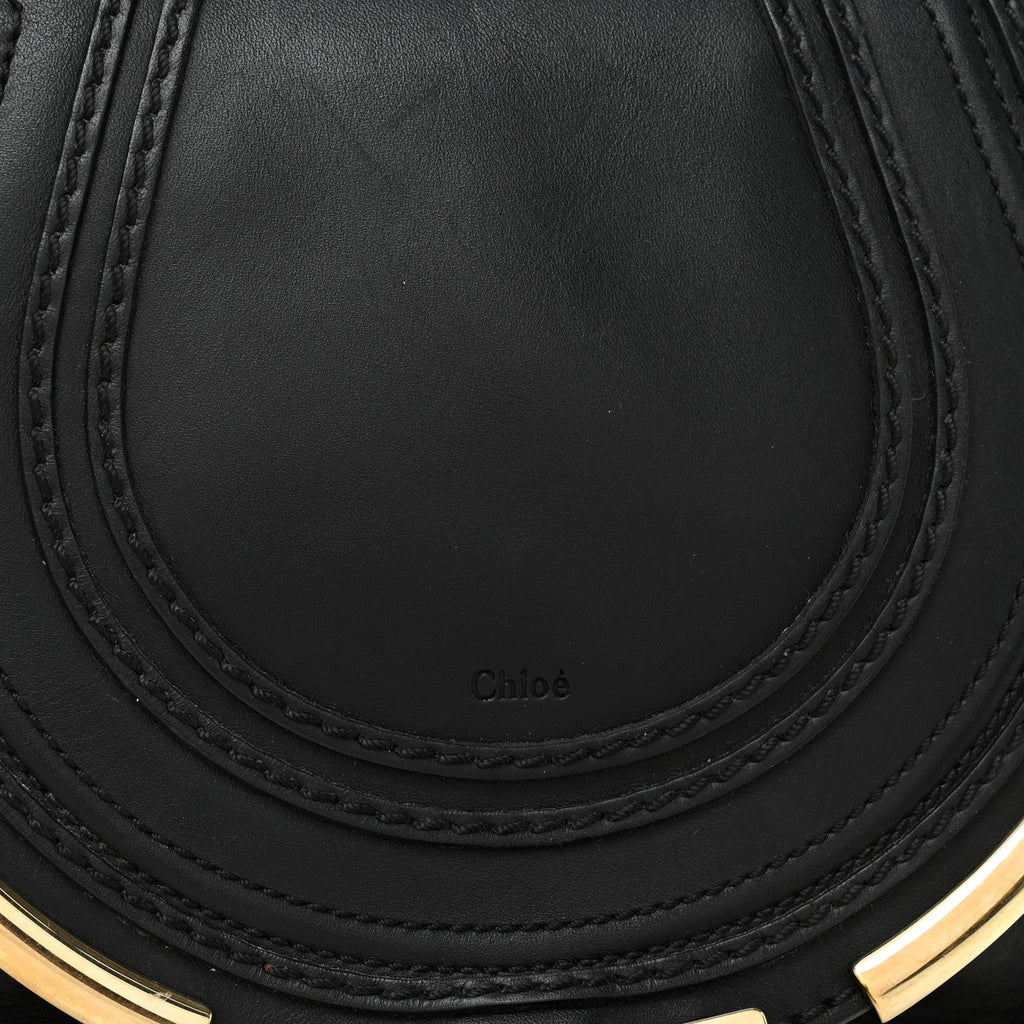 Calfskin Mini Marcie Metal Bar Trim Crossbody Bag Black