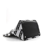 Knit Jacquard Diagonal Logo Roxy Tote White Black