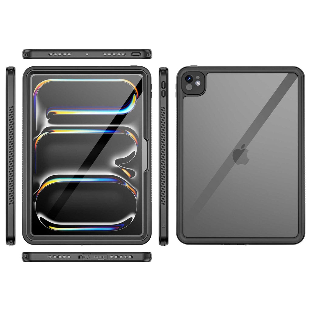 SAHARA - Oasis Series Water-Resistant Case for Apple iPad Pro (M4) 11" 2024 - Clear/Black