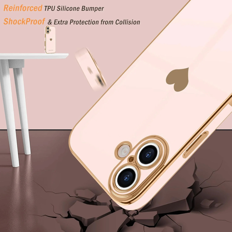 Entronix Case Compatible with iPhone 17 - [Flexible] Luxury Glossy Heart