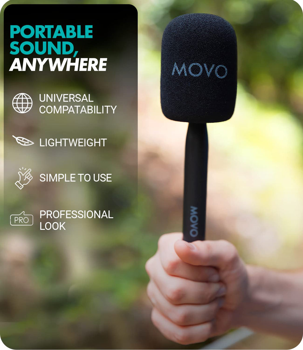 Movo WMX-HM Handheld Interview Mic Handle for Wireless Microphone Transmitters