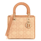 Raffia Medium Lady Dior Bag Beige