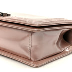 Iridescent Glazed Calfskin Medium Boy Flap Light Pink