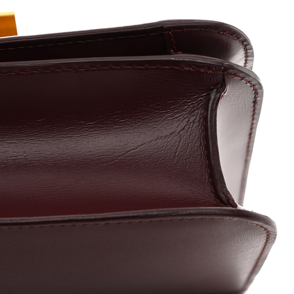 Box Calfskin Teen Classic Box Flap Bag Burgundy