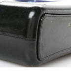 Calfskin Wool Embroidered Paris Hamburg Small Gabrielle Hobo Dark Navy Blue