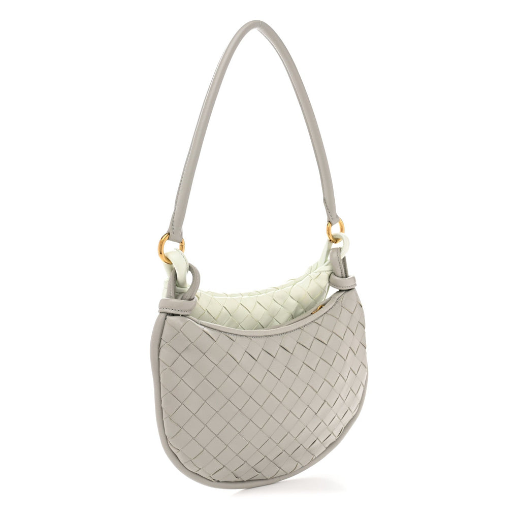 Nappa Intrecciato Small Gemelli Agate Grey Glacier