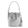 Satin Crystal Embellished Medium Piper Bucket  Silver Rhine