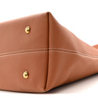 Grained Calfskin Low Key Hobo MM Cognac