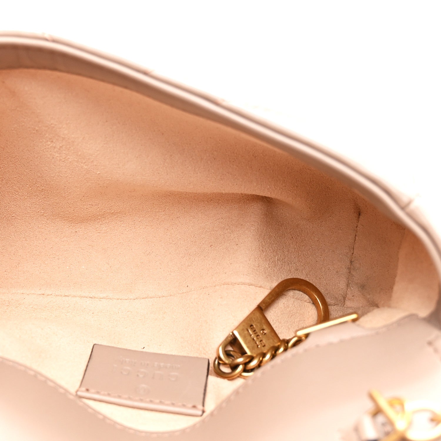 Calfskin Matelasse Super Mini GG Marmont Shoulder Bag Porcelain Rose