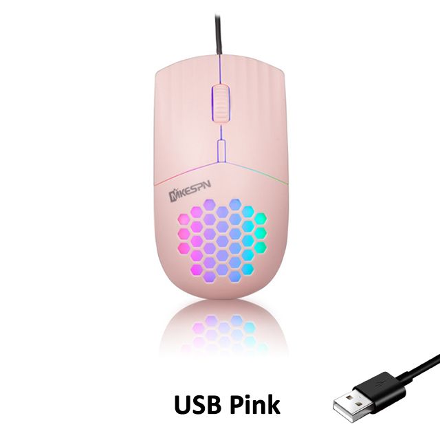 Type C Wired Mouse 1600 DPI RGB Backlit Mice Honeycomb Gaming Mause for Computer iPad Mac Tablet Macbook Air Laptop PC