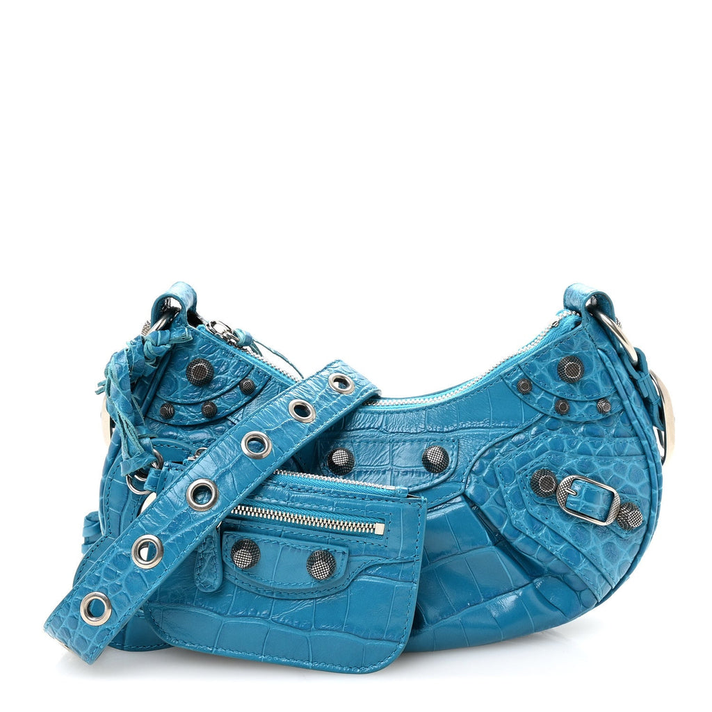 Agneau Arena Le Cagole Shoulder Bag XS Turquoise