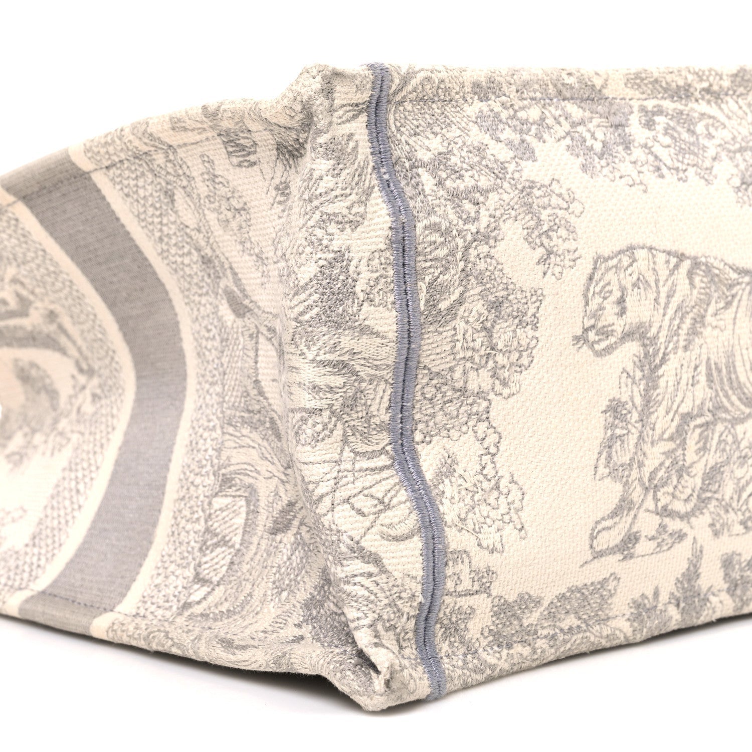 Canvas Embroidered Medium Dioriviera Toile De Jouy Book Tote Gray