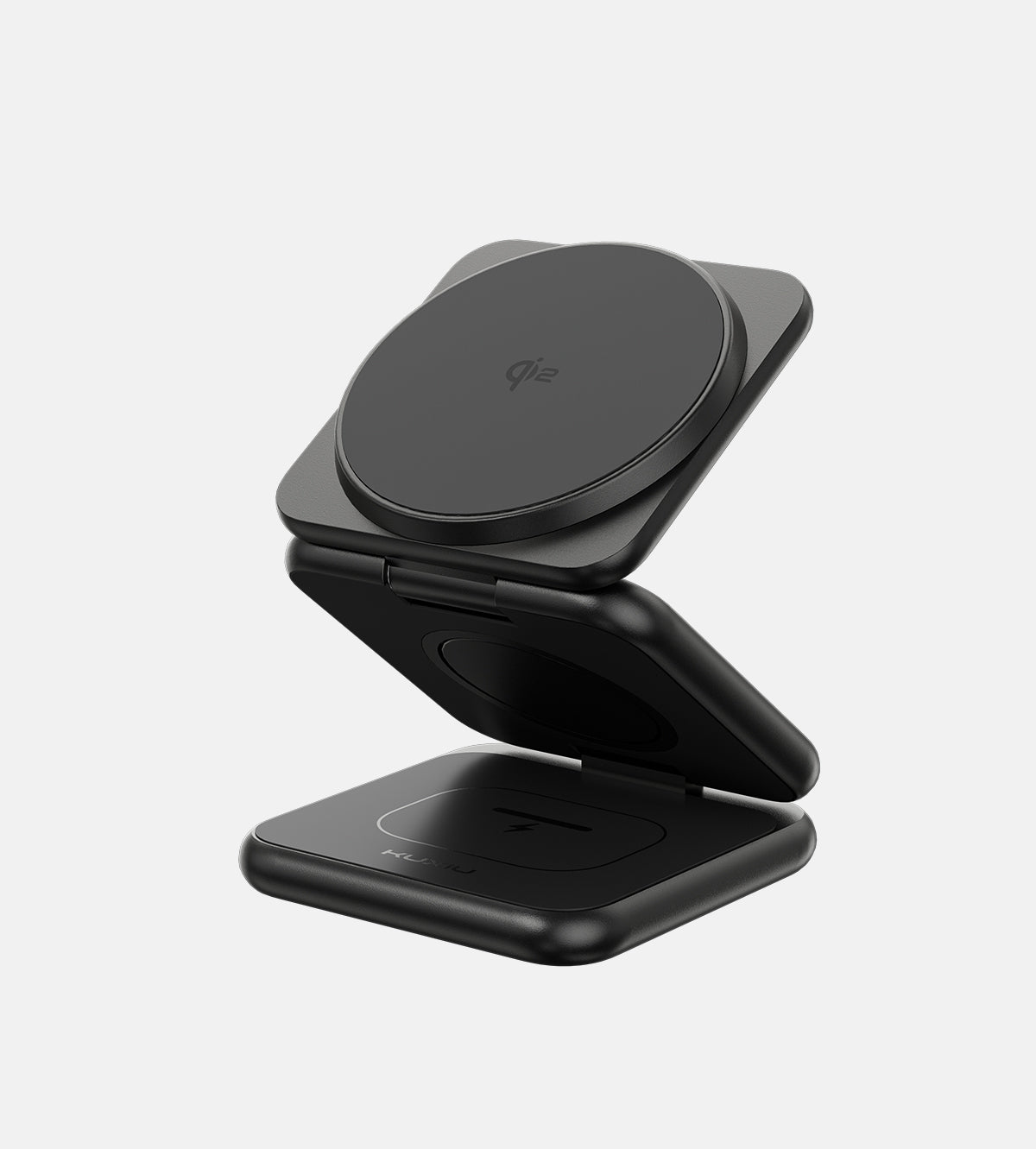 KUXIU X40Q Qi2 Certified 3-in-1 MagSafe Foldable Charging Stand - Black
