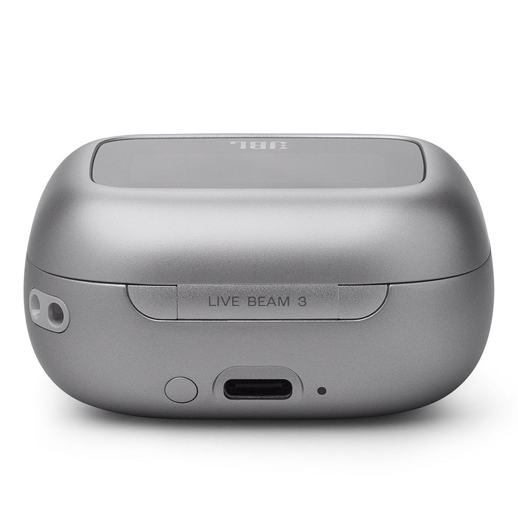 JBL Live Beam 3 Noise-Cancelling Earbuds with Smart Case (Silver)