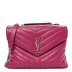 Calfskin Y Quilted Monogram Medium Loulou Chain Satchel Freesia