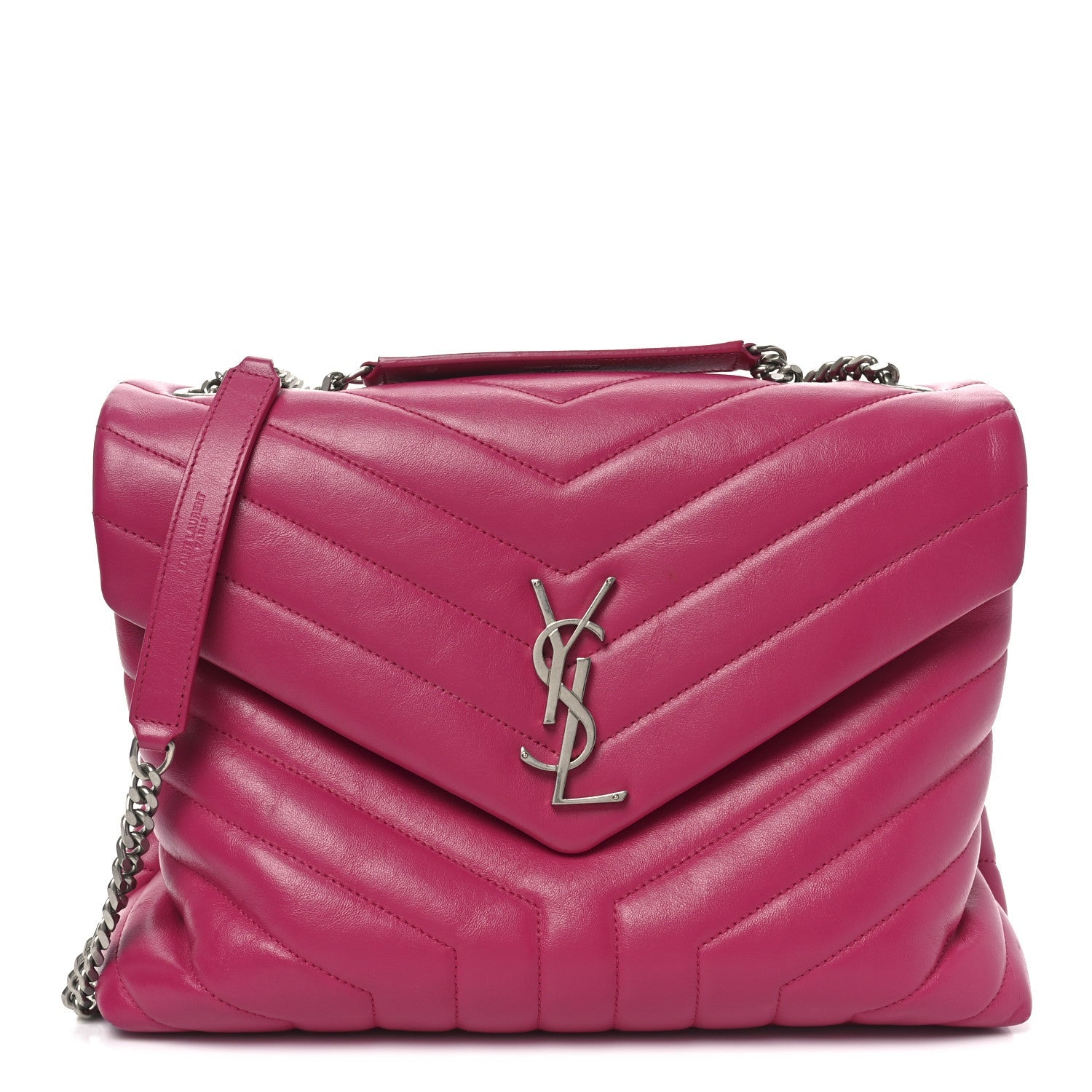 Calfskin Y Quilted Monogram Medium Loulou Chain Satchel Freesia