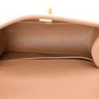 Caviar Quilted Small Top Handle Boy Flap Beige