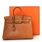 Ostrich Birkin 35 Gold