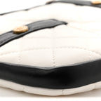Lambskin Quilted Medium Girl Shoulder Bag White Black