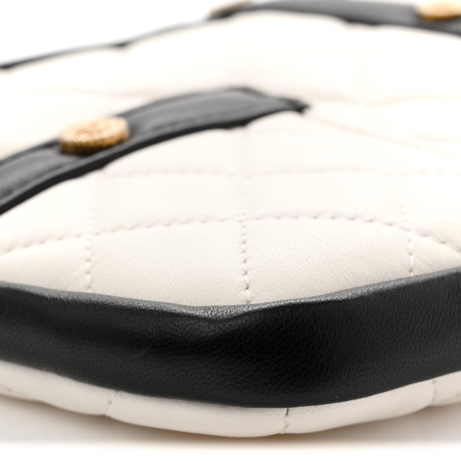 Lambskin Quilted Medium Girl Shoulder Bag White Black