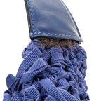 Canvas Fringe Hug Shoulder Bag Blue
