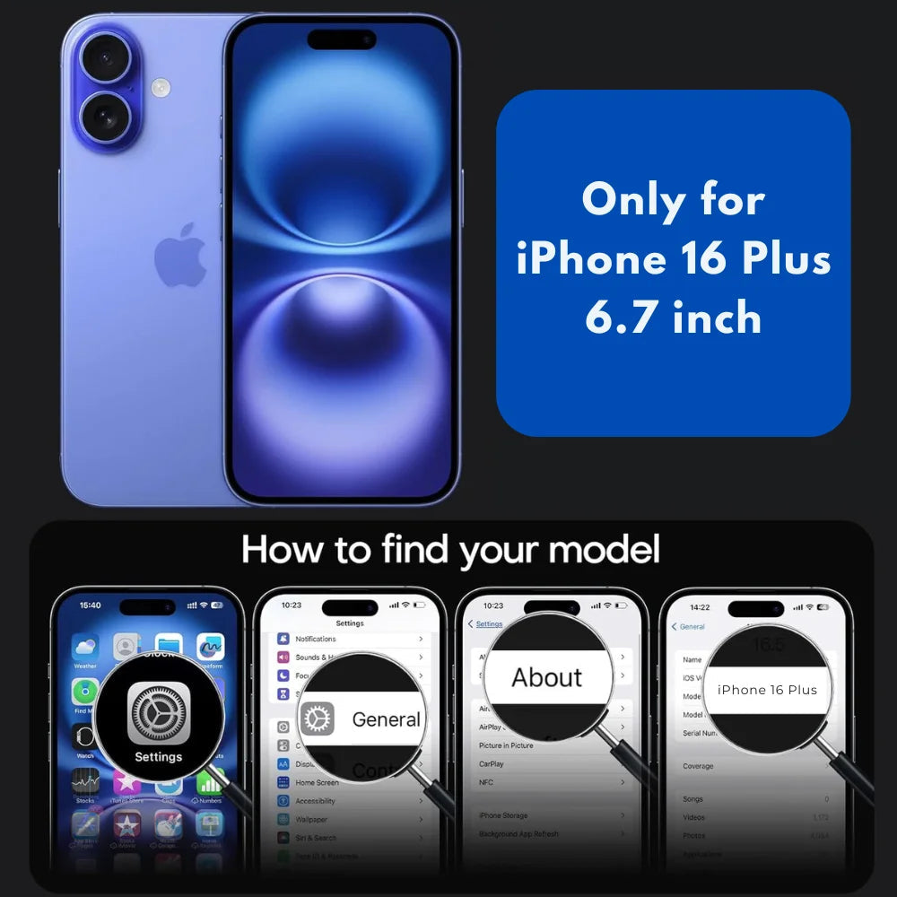Entronix [Magnetic] Case Compatible with iPhone 16 Plus - Rugged Armor Gripstand