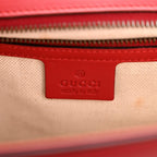 Calfskin Web Medium Peony Chain Shoulder Bag Red
