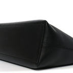 Grained Calfskin Rockstud Shoulder Tote Black