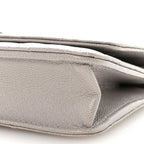 Caviar Quilted Studded CC Wallet On Chain WOC Grey