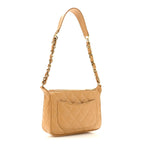 Caviar Quilted Timeless CC Shoulder Bag Beige