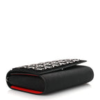 Suede Glitter Calfskin Embellished Paloma Clutch Black