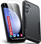 Entronix Bundle Compatible with Galaxy A25 - Soft-Touch Dual-Layer Case & 2 Clear Screen Protectors