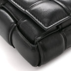 Nappa Maxi Intreccio Small Padded Cassette Crossbody Bag Black