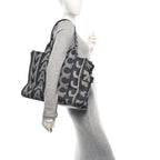 Denim Jacquard Large The Monogram Tote Bag Denim Blue