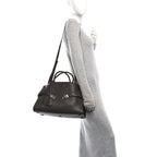 Natural Grain Calfskin Bicolor Large Hug Bag Testa Di Moro Flame Red