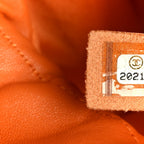 Lambskin Quilted Jumbo Grocery By Chanel Drawstring Shopping Bag Orange