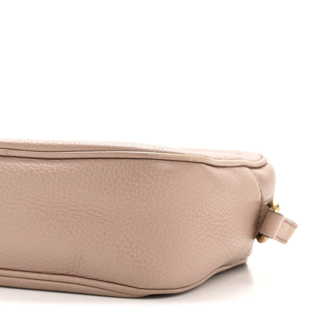 Pebbled Calfskin Small Soho Disco Bag Rose Beige