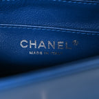 Calfskin Quilted Medium Rock My Shoulder Flap Blue