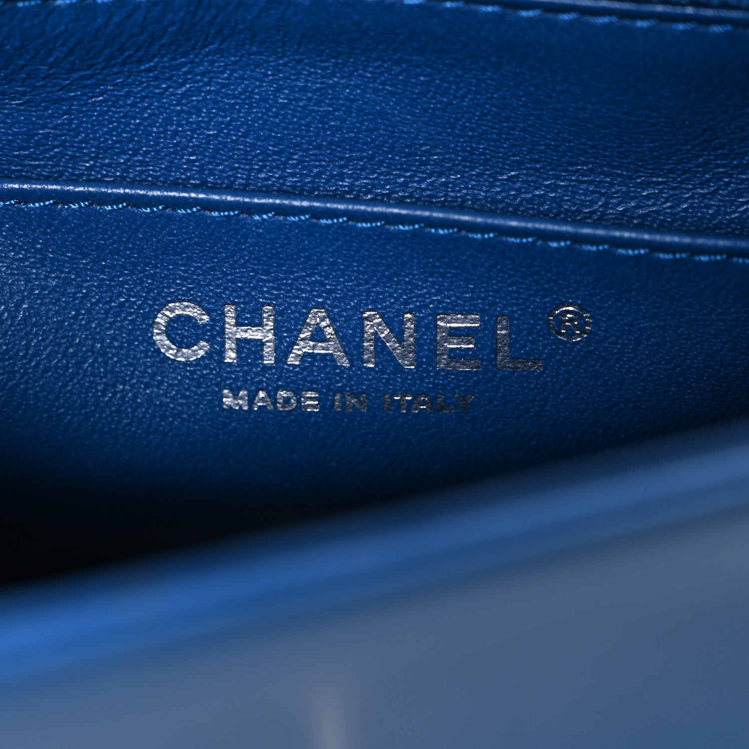 Calfskin Quilted Medium Rock My Shoulder Flap Blue