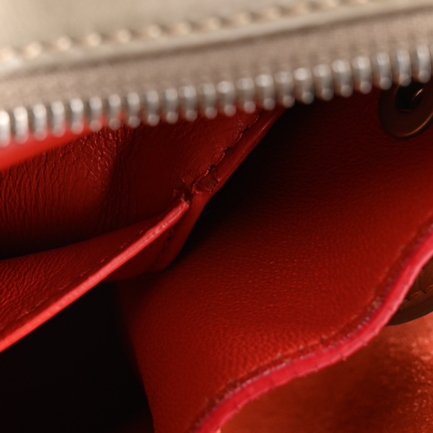 Smooth Calfskin Suede Medium Tri-Color Trapeze Orange