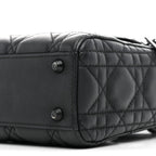 Ultra Matte Calfskin Cannage Mini Lady Dior Black