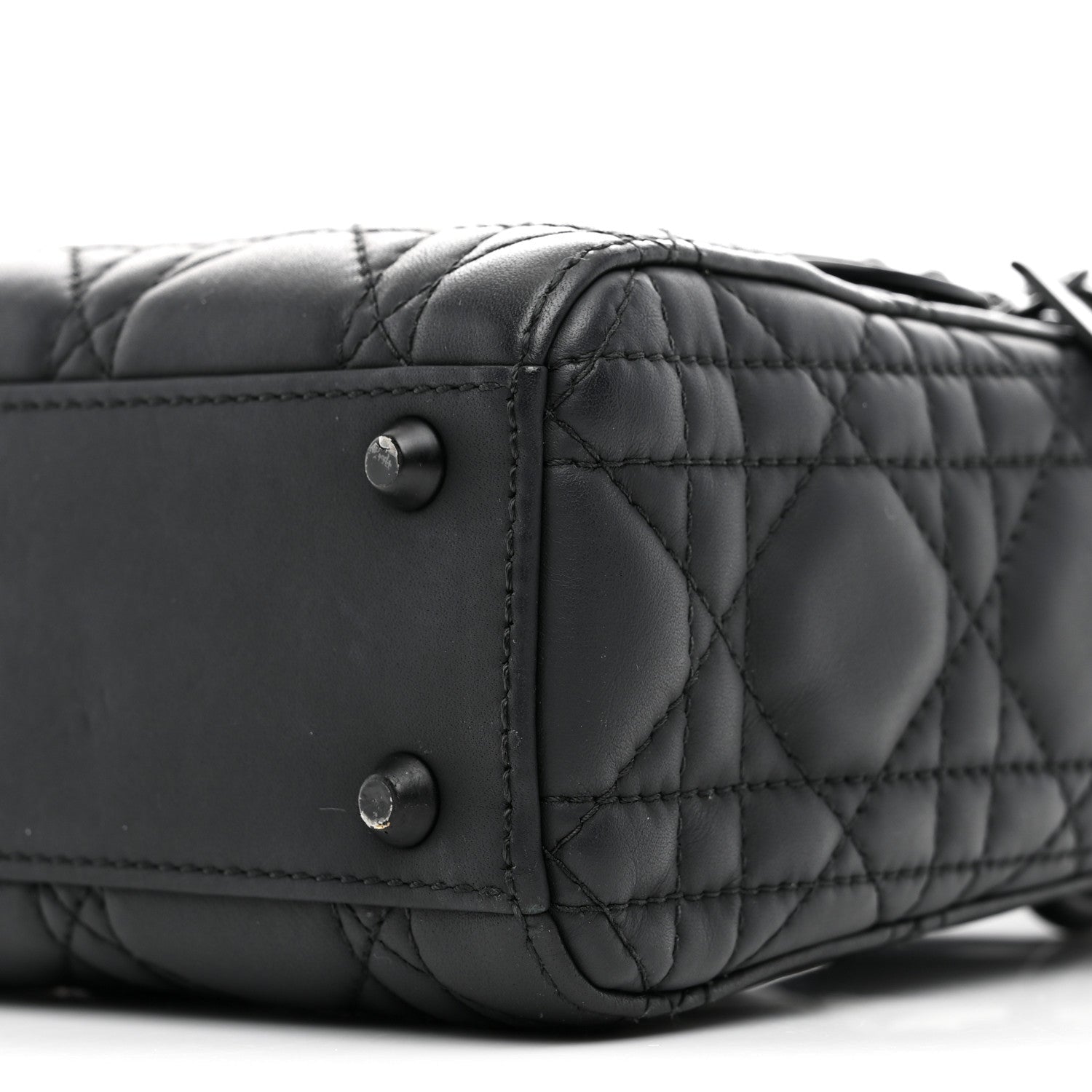 Ultra Matte Calfskin Cannage Mini Lady Dior Black