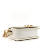 Lizard Chevron Small Boy Flap White Gold