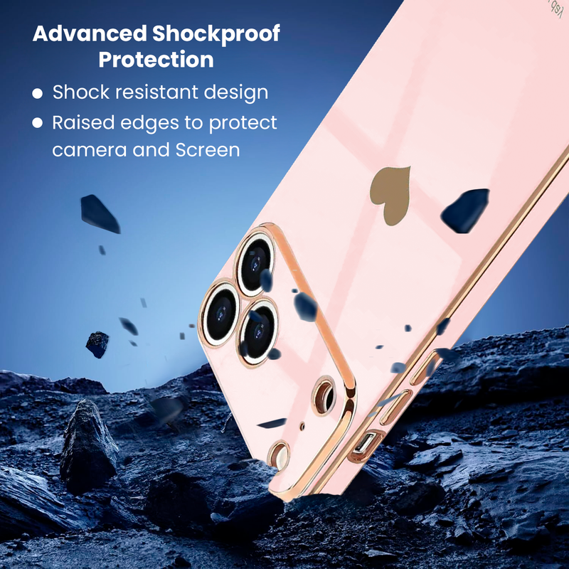 Entronix Case Compatible with iPhone 17 Pro - [Flexible] Luxury Glossy Heart
