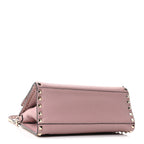 Grained Calfskin Rockstud Flip Lock Tote Lipstick