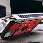 Kickstand Ring Holder With Slide Camera Cover Tpu Magnetic Car Mount For Apple Iphone 13  Pro In Red