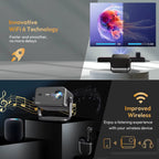 4K Native 1080P Auto Focus WiFi 6 Projector, 18000 Lumens Android Home Theater Cinema