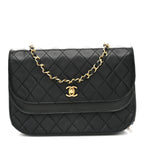 Lambskin Quilted Flap Bag Black