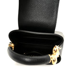 Taurillon Embellished Flower Handle Capucines Mini Black