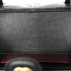 Shiny Caviar Preppy Coco Long Vanity With Strap Black